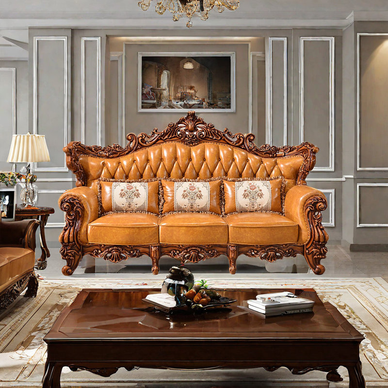 Romero Living Room European Style Solid Wood Carving Sofa Wayfair